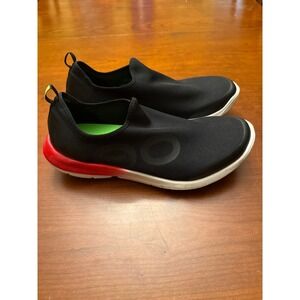 Oofos Men's OOmg Sport Low Shoe Walking Shoes size 14 US / 47 EU Black White Red